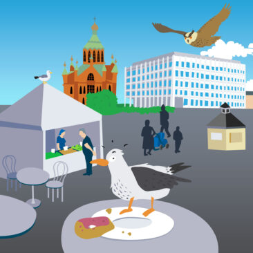Helsinki-seikkailun kuvitusta